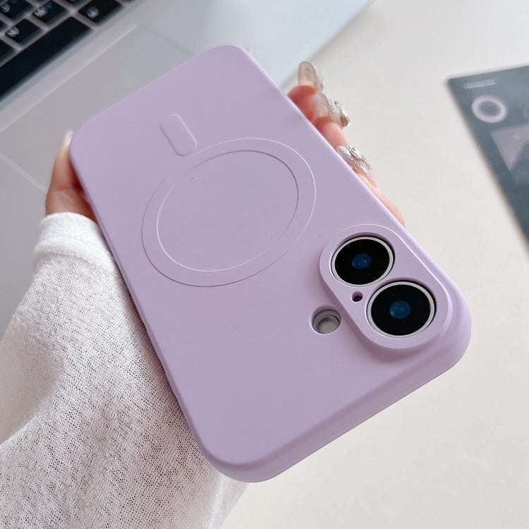 Solid Color Liquid Silicone MagSafe Magnetic Phone Case, For iPhone 16 Pro, For iPhone 16 Plus, F...
