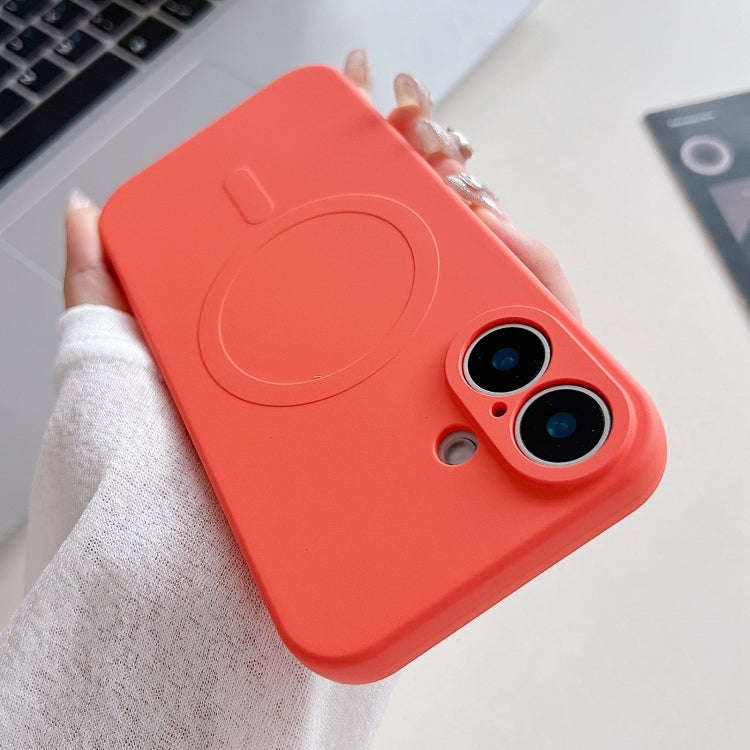 Solid Color Liquid Silicone MagSafe Magnetic Phone Case, For iPhone 16 Pro, For iPhone 16 Plus, F...