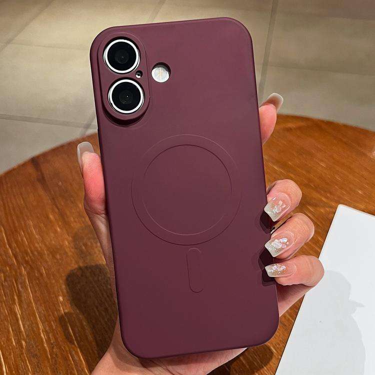 Solid Color Liquid Silicone MagSafe Magnetic Phone Case, For iPhone 16 Pro, For iPhone 16 Plus, F...