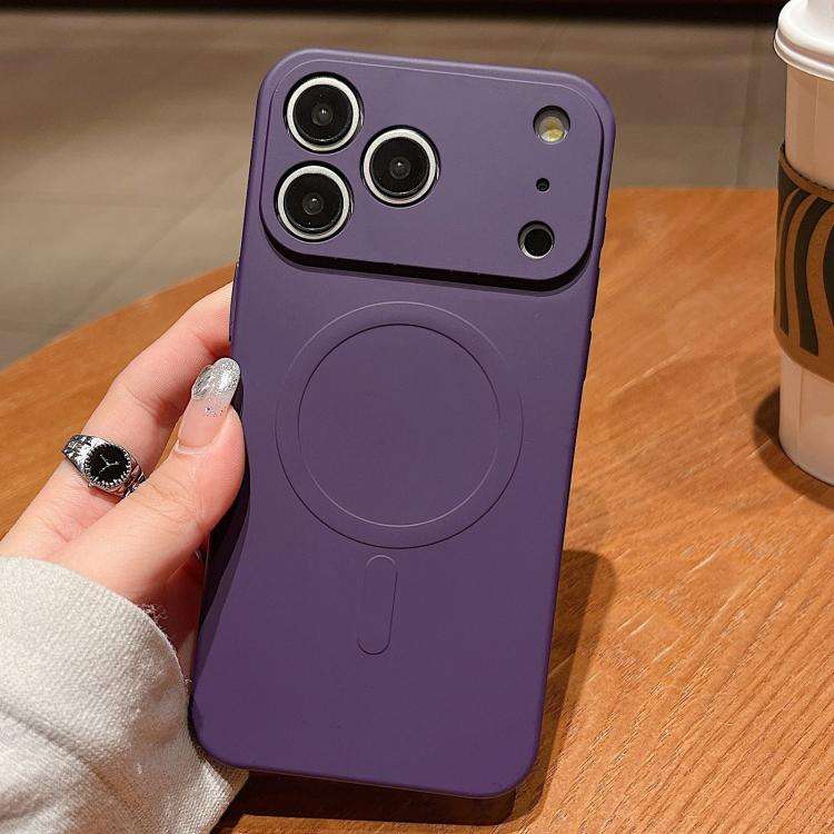 Solid Color Liquid Silicone MagSafe Magnetic Phone Case, For iPhone 17e / 16e, For iPhone 17 Pro ...