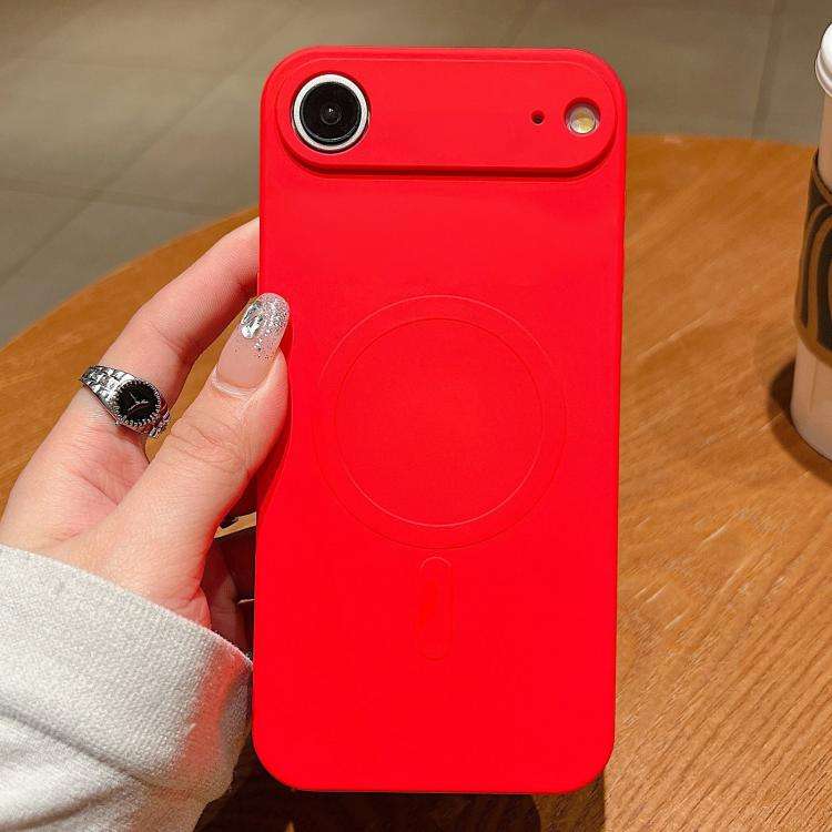 Solid Color Liquid Silicone MagSafe Magnetic Phone Case, For iPhone 17, For iPhone Air, For iPhon...
