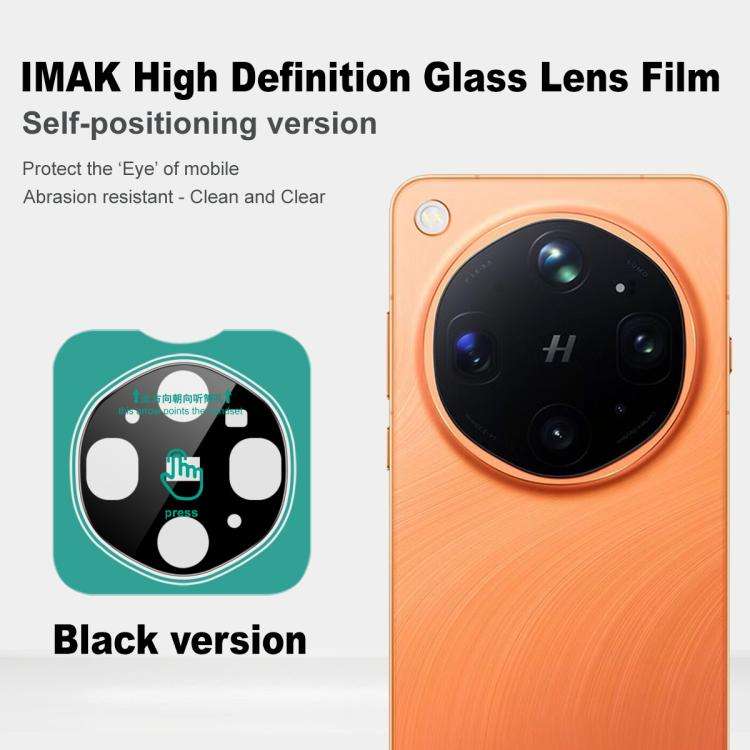imak Black Version HD Glass Rear Camera Lens Film, Self-positioning Version, For OPPO Find X9 Ult...