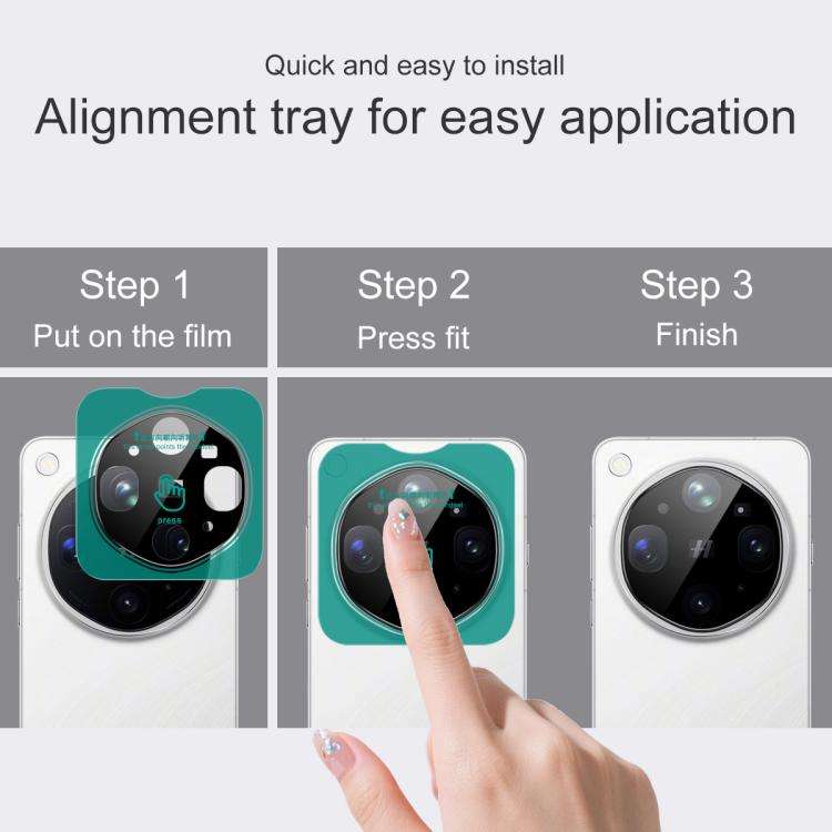 imak Black Version HD Glass Rear Camera Lens Film, Self-positioning Version, For OPPO Find X9 Ult...