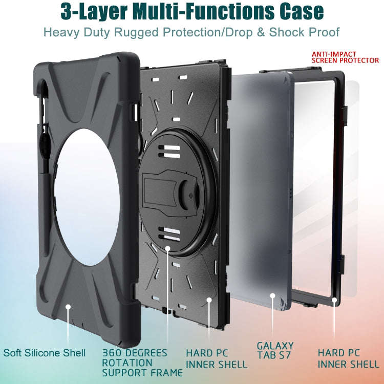 Shockproof Colorful Silicone + PC Protective Case with Holder & Shoulder Strap & Hand Strap & Pen...