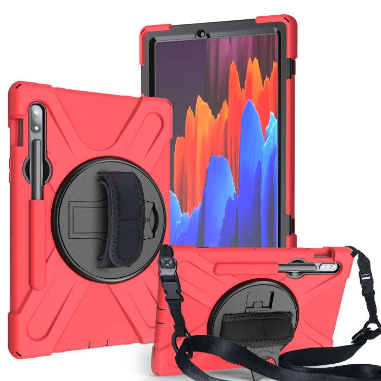 Shockproof Colorful Silicone + PC Protective Case with Holder & Shoulder Strap & Hand Strap & Pen...