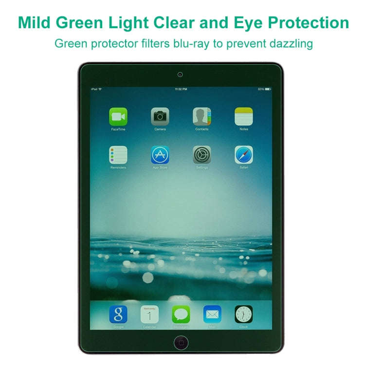 2 PCS 9H 2.5D Eye Protection Green Light Explosion-proof Tempered Glass Film, For iPad 9.7 (2018)...