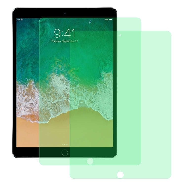 2 PCS 9H 2.5D Eye Protection Green Light Explosion-proof Tempered Glass Film, For iPad 9.7 (2018)...