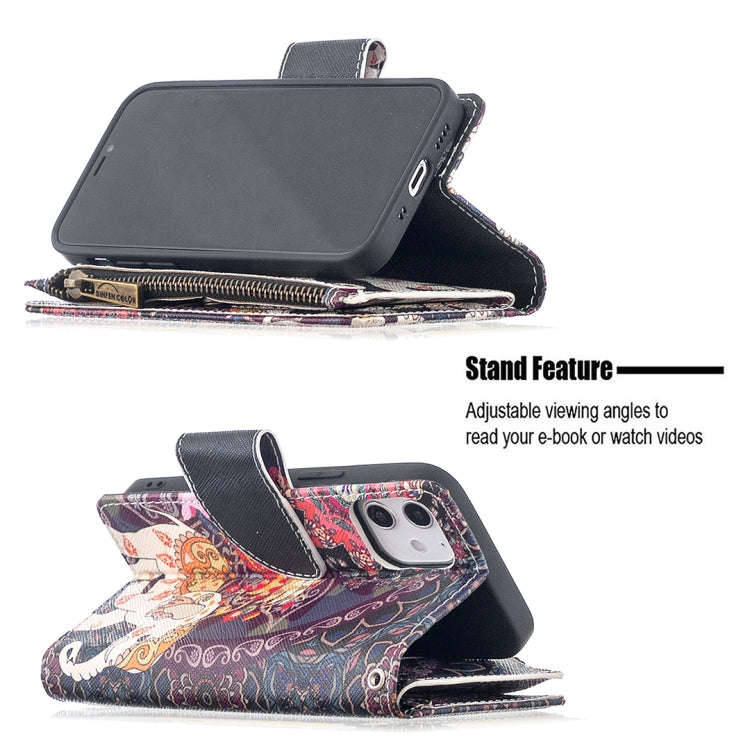 Colored Drawing Pattern Zipper Horizontal Flip Leather Case with Holder & Card Slots & Wallet, Fo...