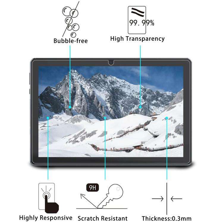 2pcs 9H 0.3mm Explosion-proof Tempered Glass Film, For Lastest 2024 Tablet 10.1