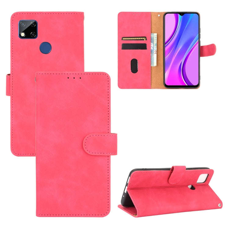 Solid Color Skin Feel Magnetic Buckle Horizontal Flip Calf Texture PU Leather Case with Holder & ...