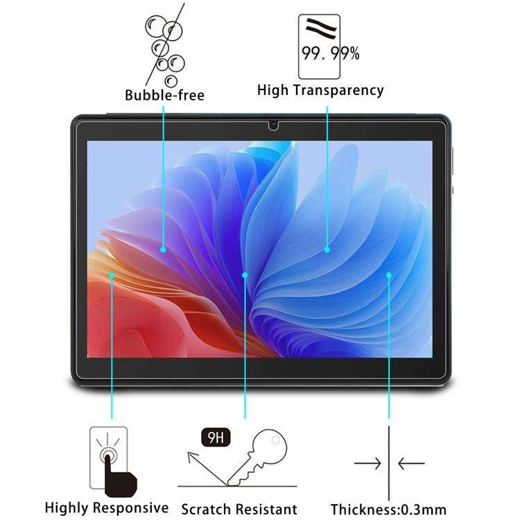 2pcs 9H 0.3mm Explosion-proof Tempered Glass Film, For Haipky PC MTK6797 Tablet 10.1