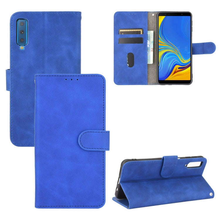 Solid Color Skin Feel Magnetic Buckle Horizontal Flip Calf Texture PU Leather Case with Holder & ...