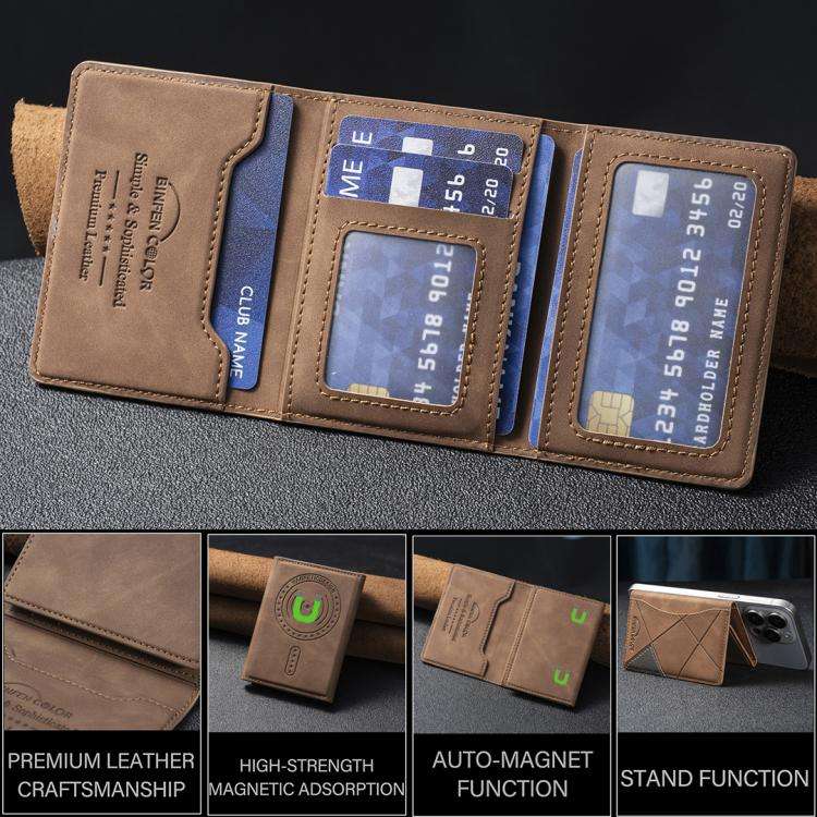 Prismatic Leather Horizontal Magnetic Wallet Card Bag Case