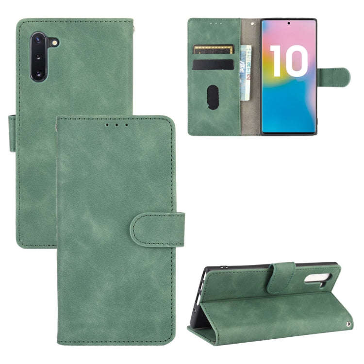 Solid Color Skin Feel Magnetic Buckle Horizontal Flip Calf Texture PU Leather Case with Holder & ...