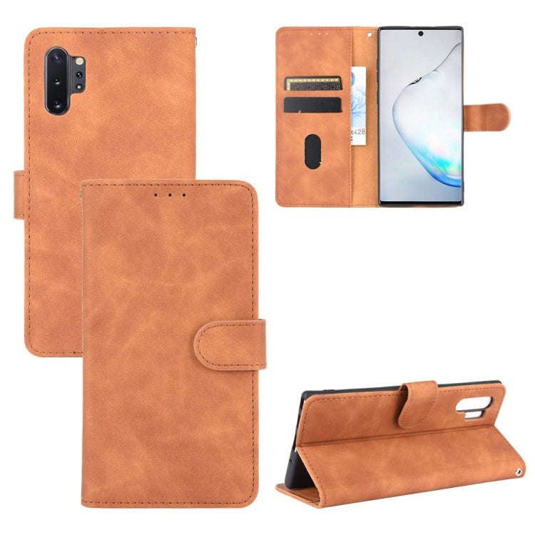 Solid Color Skin Feel Magnetic Buckle Horizontal Flip Calf Texture PU Leather Case with Holder & ...