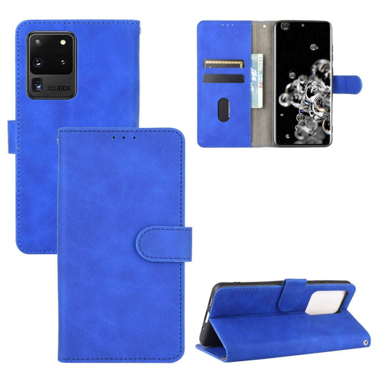 Solid Color Skin Feel Magnetic Buckle Horizontal Flip Calf Texture PU Leather Case with Holder & ...
