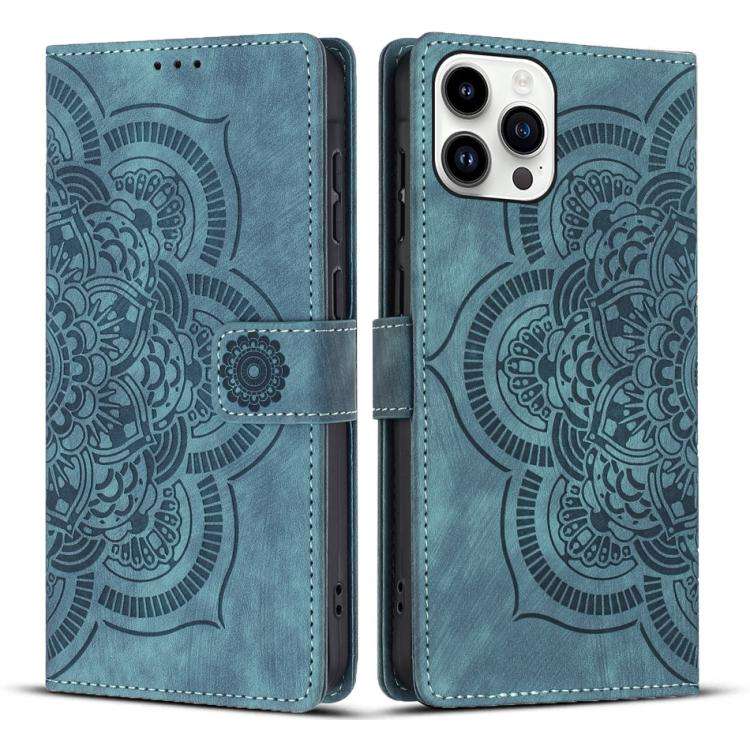 Mandala Embossed Retro Frosted Leather Phone Case, For iPhone 13 Pro Max, For iPhone 13 Pro, For ...