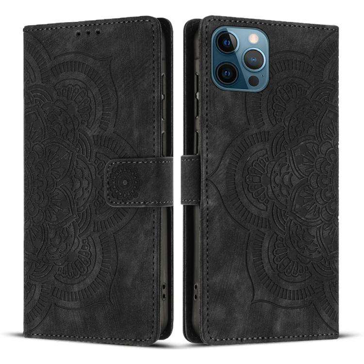 Mandala Embossed Retro Frosted Leather Phone Case, For iPhone 13 Pro Max, For iPhone 13 Pro, For ...