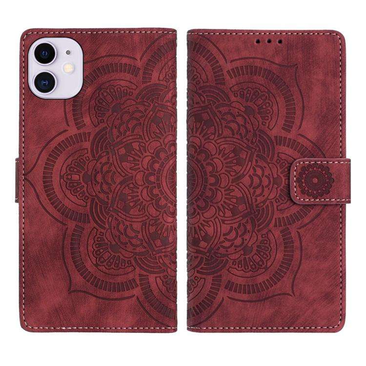Mandala Embossed Retro Frosted Leather Phone Case, For iPhone 13 Pro Max, For iPhone 13 Pro, For ...