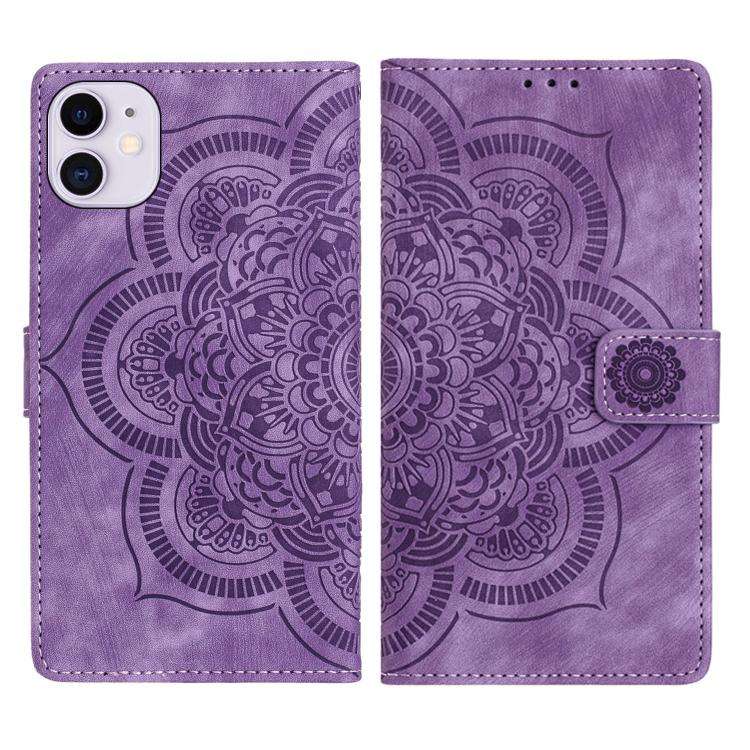 Mandala Embossed Retro Frosted Leather Phone Case, For iPhone 13 Pro Max, For iPhone 13 Pro, For ...