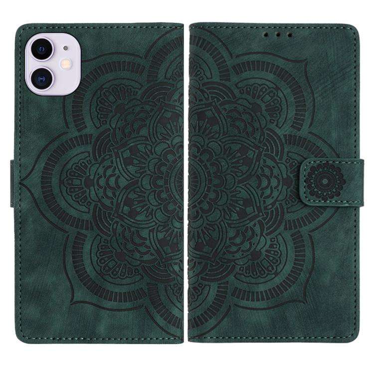 Mandala Embossed Retro Frosted Leather Phone Case, For iPhone 13 Pro Max, For iPhone 13 Pro, For ...