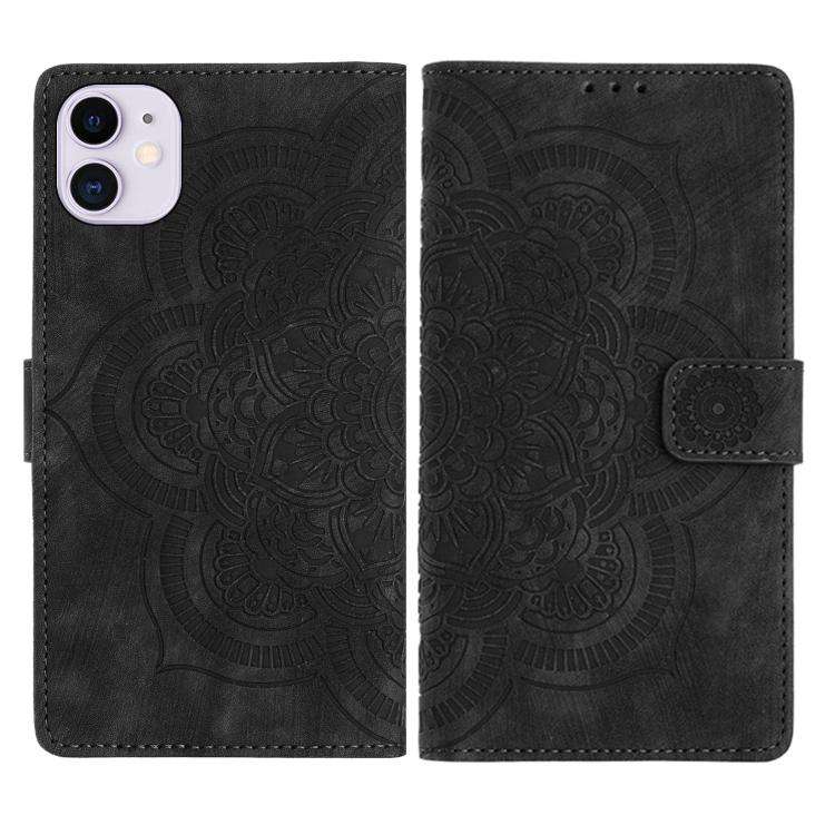 Mandala Embossed Retro Frosted Leather Phone Case, For iPhone 13 Pro Max, For iPhone 13 Pro, For ...