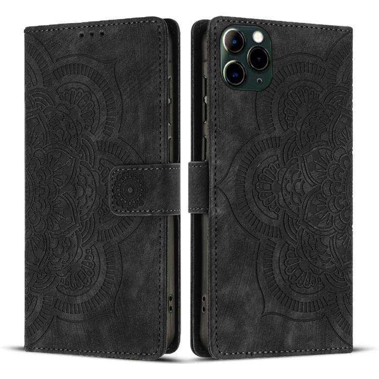 Mandala Embossed Retro Frosted Leather Phone Case, For iPhone 13 Pro Max, For iPhone 13 Pro, For ...