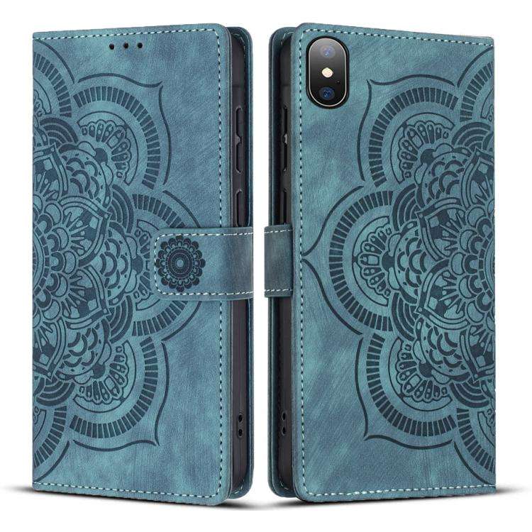 Mandala Embossed Retro Frosted Leather Phone Case, For iPhone 13 Pro Max, For iPhone 13 Pro, For ...