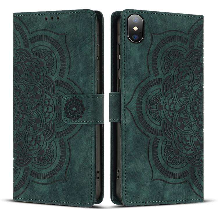 Mandala Embossed Retro Frosted Leather Phone Case, For iPhone 13 Pro Max, For iPhone 13 Pro, For ...