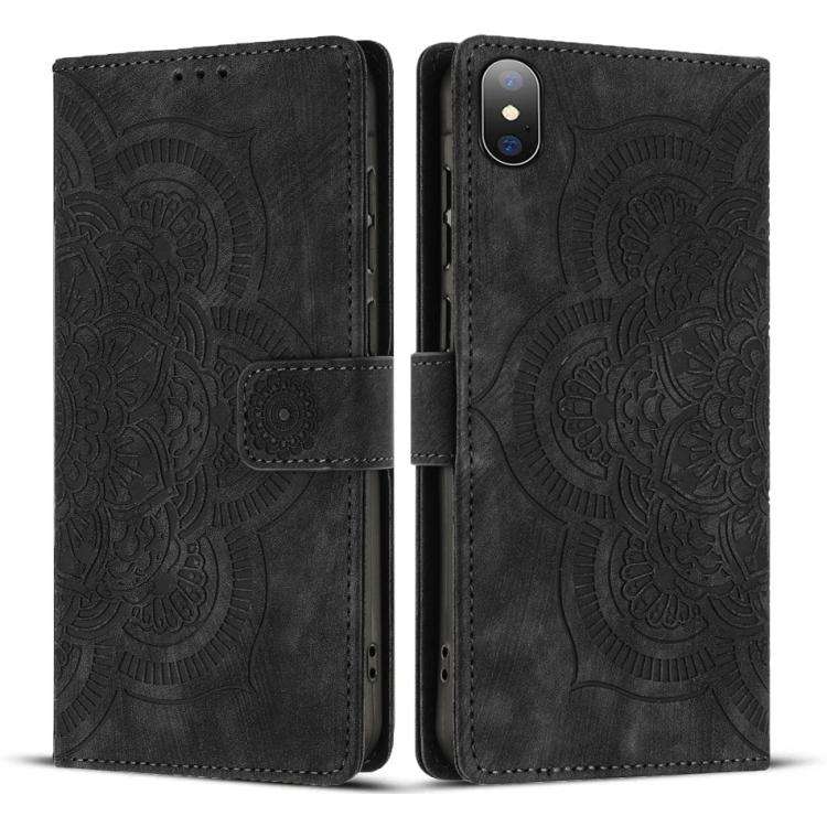 Mandala Embossed Retro Frosted Leather Phone Case, For iPhone 13 Pro Max, For iPhone 13 Pro, For ...