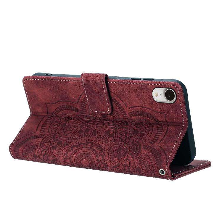 Mandala Embossed Retro Frosted Leather Phone Case, For iPhone XR, For iPhone XS Max, For iPhone 7...