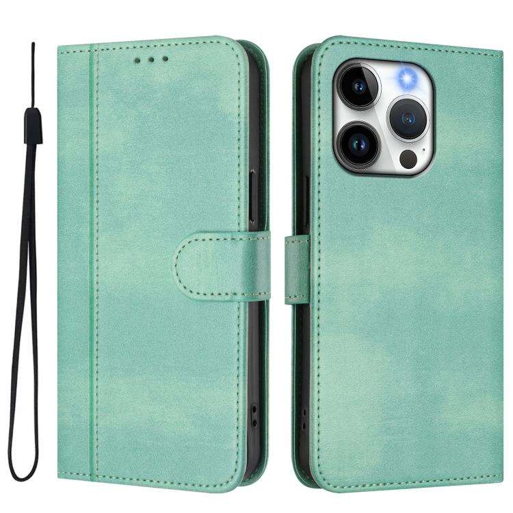 Line Splicing Buckle Retro Leather Phone Case, For iPhone 13 Pro Max, For iPhone 13 Pro, For iPho...