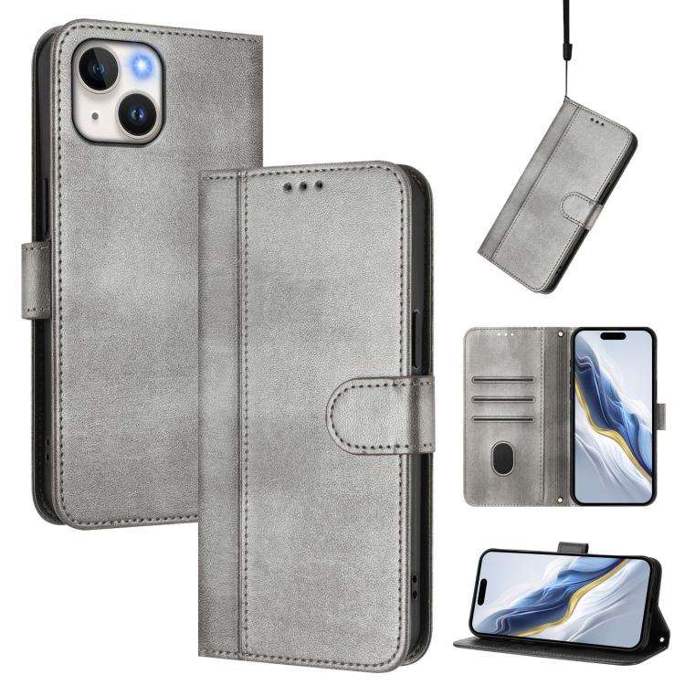 Line Splicing Buckle Retro Leather Phone Case, For iPhone 13 Pro Max, For iPhone 13 Pro, For iPho...