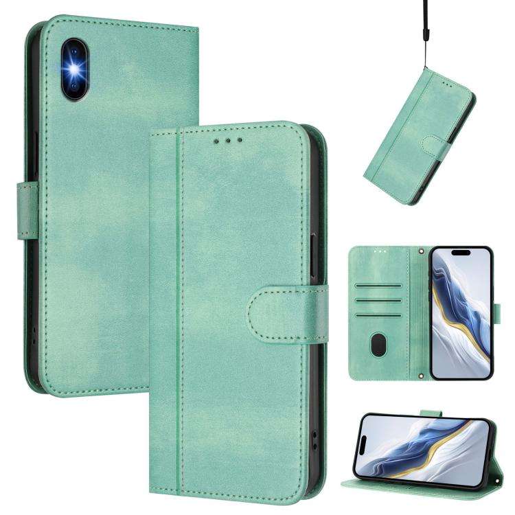 Line Splicing Buckle Retro Leather Phone Case, For iPhone 11 Pro Max, For iPhone 11, For iPhone 1...