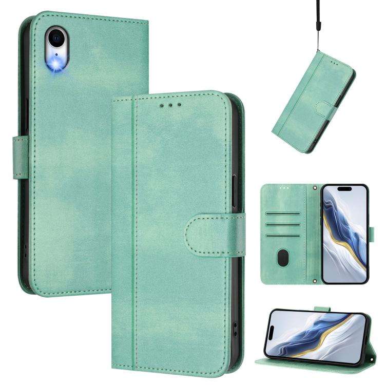 Line Splicing Buckle Retro Leather Phone Case, For iPhone 11 Pro Max, For iPhone 11, For iPhone 1...