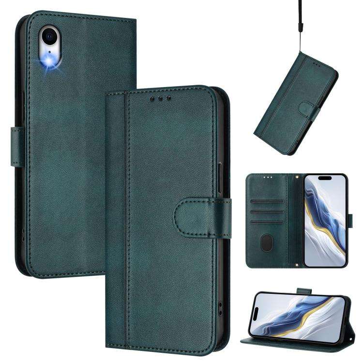 Line Splicing Buckle Retro Leather Phone Case, For iPhone 11 Pro Max, For iPhone 11, For iPhone 1...
