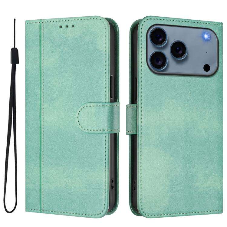 Line Splicing Buckle Retro Leather Phone Case, For iPhone 18 Pro / 17 Pro, For iPhone 18 Pro Max ...