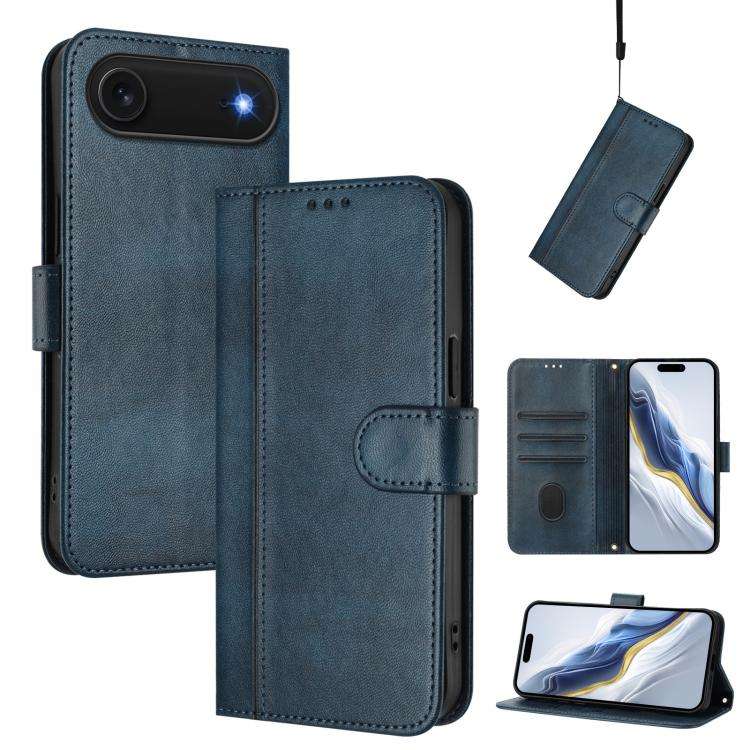 Line Splicing Buckle Retro Leather Phone Case, For iPhone 18 Pro / 17 Pro, For iPhone 18 Pro Max ...