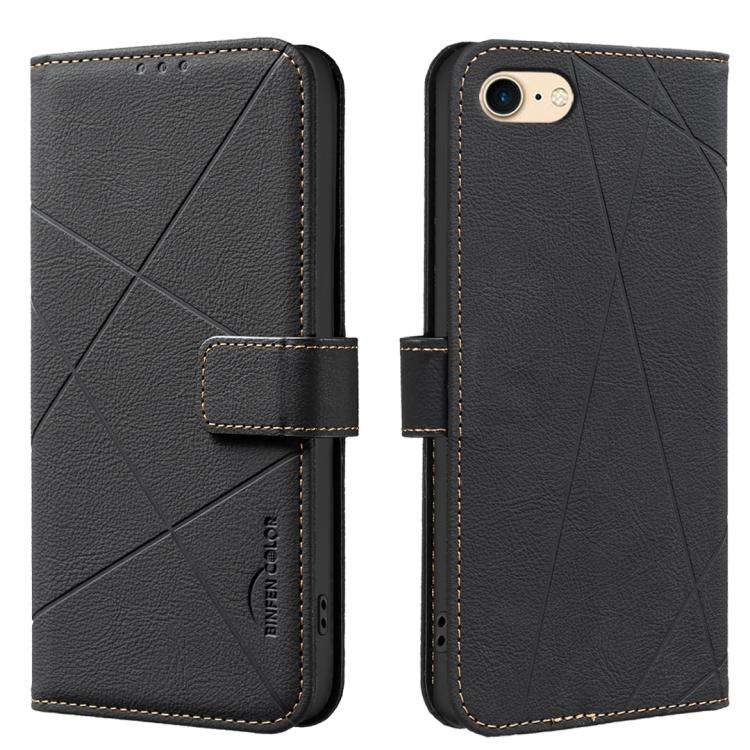 Geometric Pattern RFID Leather Phone Case, For iPhone 6 / 7 / 8 / SE, For iPhone 13 Pro Max, For ...