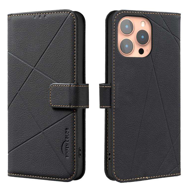 Geometric Pattern RFID Leather Phone Case, For iPhone 6 / 7 / 8 / SE, For iPhone 13 Pro Max, For ...