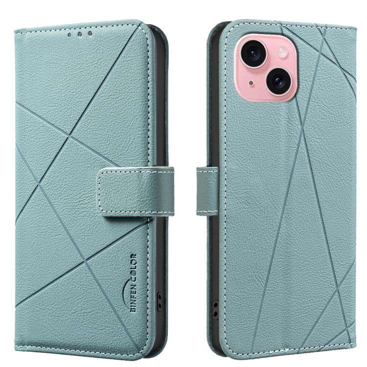 Geometric Pattern RFID Leather Phone Case, For iPhone 16, For iPhone 15 Pro Max, For iPhone 15 Pr...