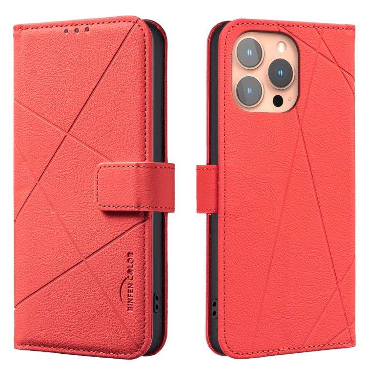 Geometric Pattern RFID Leather Phone Case, For iPhone 6 / 7 / 8 / SE, For iPhone 13 Pro Max, For ...