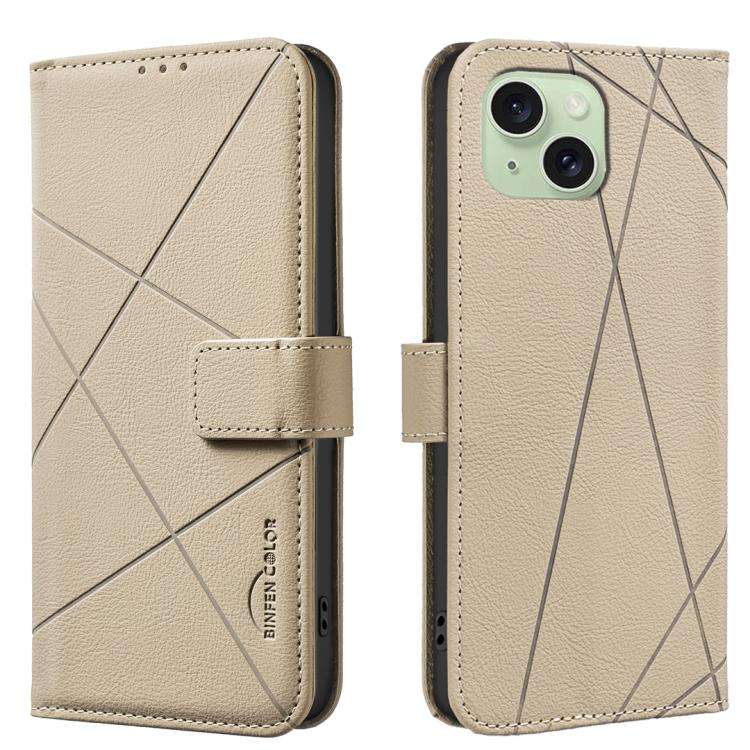 Geometric Pattern RFID Leather Phone Case, For iPhone 16, For iPhone 15 Pro Max, For iPhone 15 Pr...