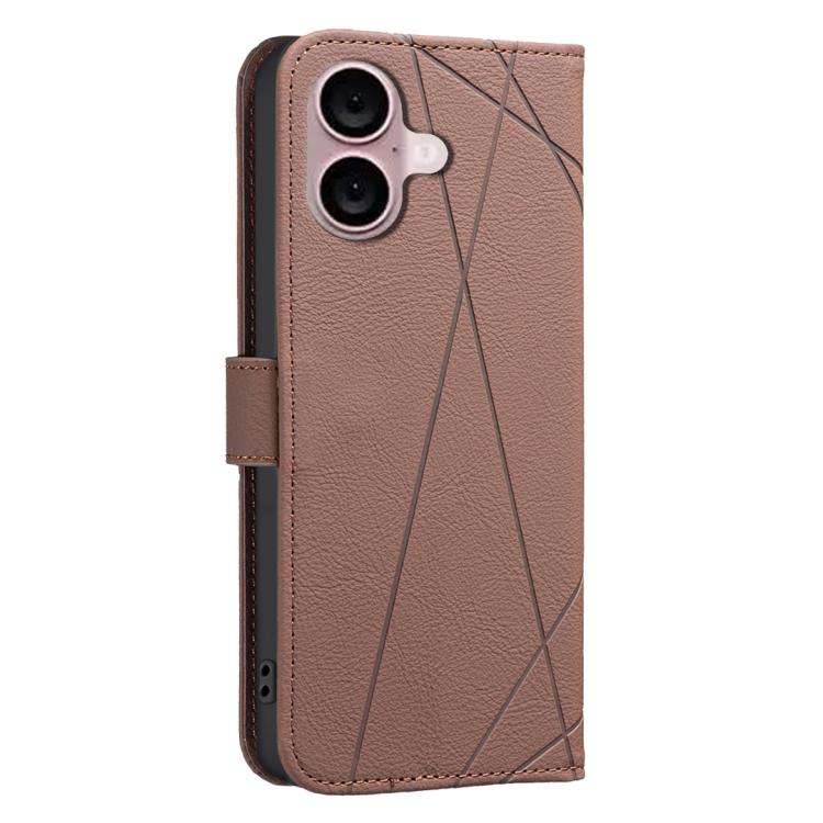 Geometric Pattern RFID Leather Phone Case, For iPhone 16, For iPhone 15 Pro Max, For iPhone 15 Pr...