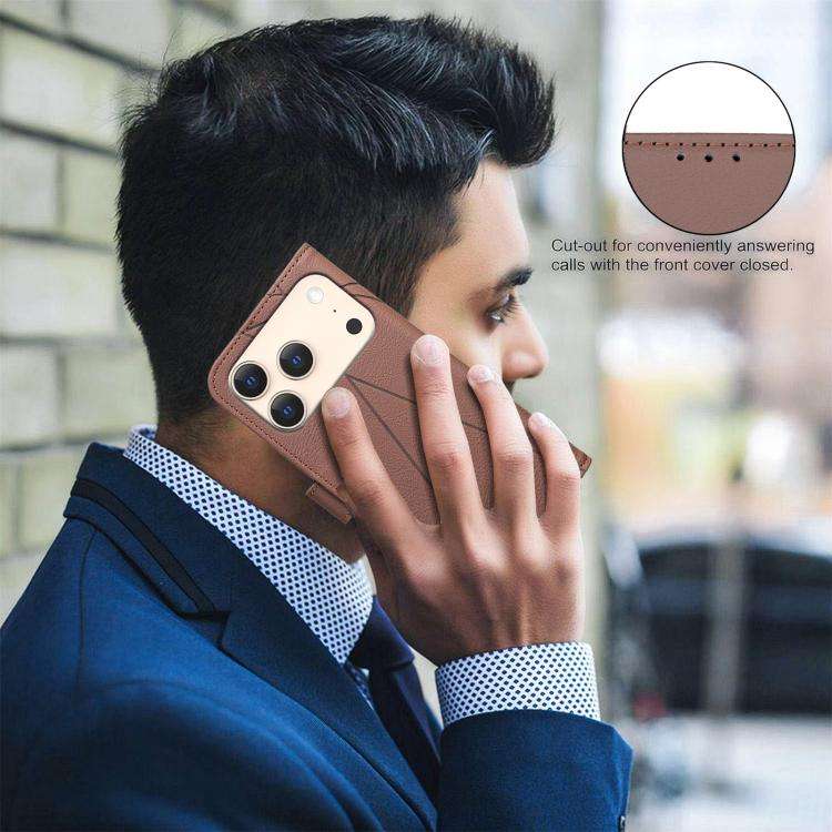 Geometric Pattern RFID Leather Phone Case, For iPhone 18 Pro/17 Pro, For iPhone 18 Pro Max/17 Pro...