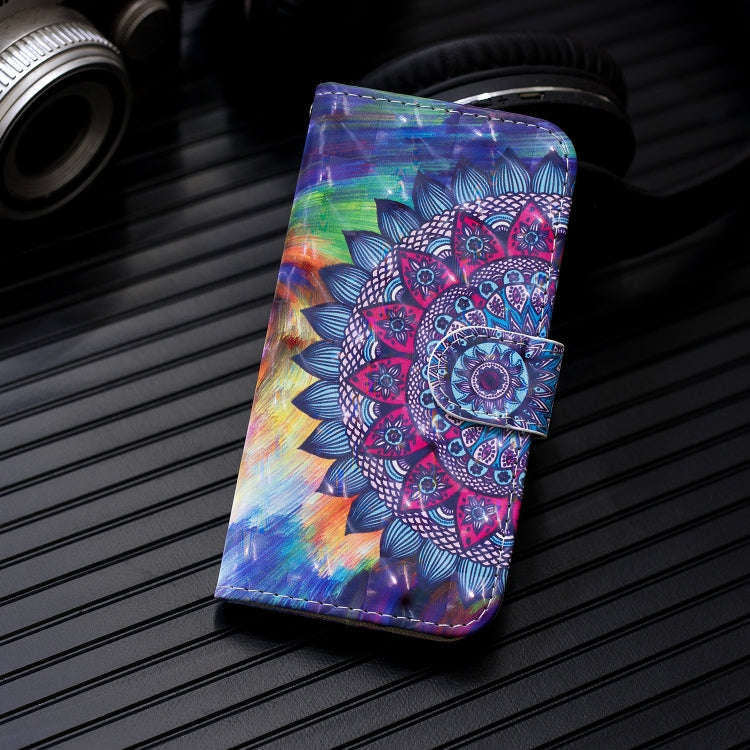 3D Painting Pattern Coloured Drawing Horizontal Flip PU Leather Case with Holder & Card Slots & W...