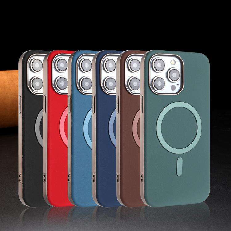 Solid Color Plating MagSafe Full Coverage Phone Case, For iPhone 16 Pro Max, For iPhone 16 Pro, F...