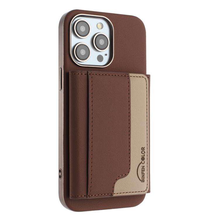 Colour Matching Horizontal Magnetic Card Bag RFID MagSafe Phone Case, For iPhone 16 Pro Max, For ...