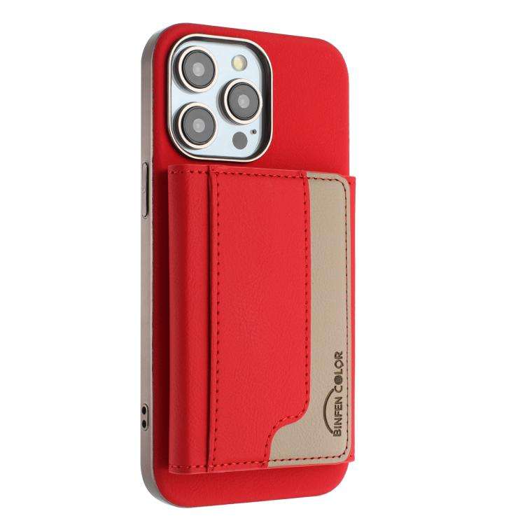 Colour Matching Horizontal Magnetic Card Bag RFID MagSafe Phone Case, For iPhone 14 Plus, For iPh...