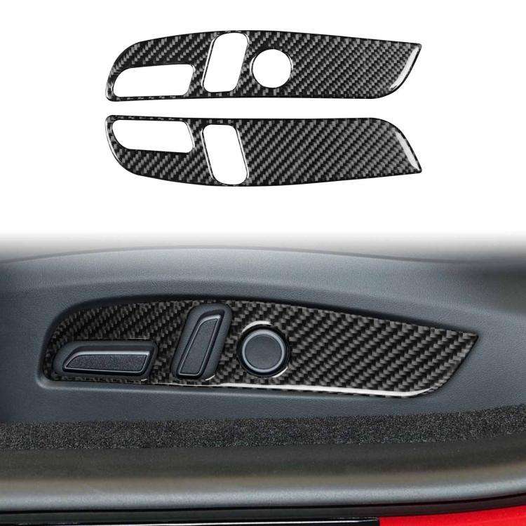 For Tesla Model 3 2023- 2pcs/Set Carbon Fiber Car Seat Adjustment Panel Decorative Sticker, 2pcs/...